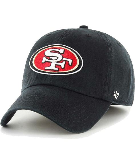 '47 Brand Men's Black San Francisco 49ers Franchise Logo Adjustable Hat ...