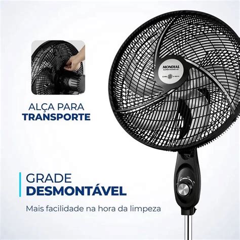 Ventilador De Coluna Mondial Cm Super Power Vsp C Nb P S Preto