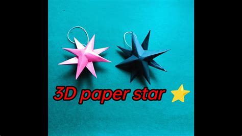 How To Make Simple 3d Paper Star⭐ Christmas Diy Origami Paper Craft