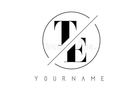 Te Letter Logo With Cutted And Intersected Design Stock Vector