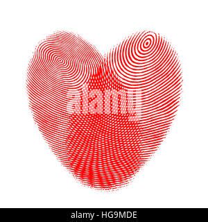 Love Sign With Red Fingerprint Heart Stock Photo Alamy