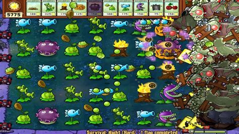 Plants Vs Zombies Survival Night All Plants Vs All Zombies Gameplay