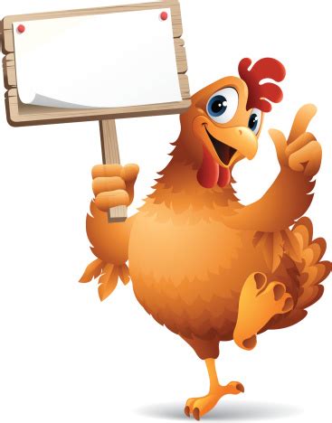 Cartoon Graphics Of Chicken Holding Sign Stock Illustration - Download Image Now - iStock