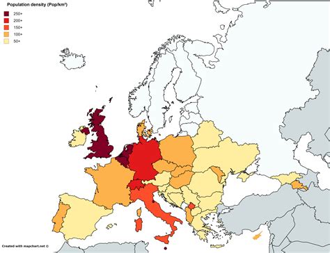 Map Of Europe Population Density United States Map