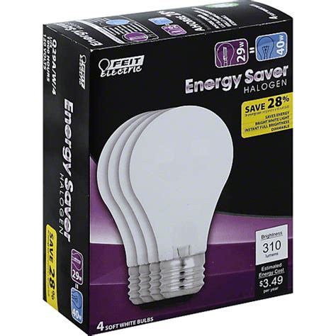 Feit Electric Energy Saver Light Bulbs Halogen Soft White Watts