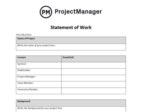 What Is A Statement Of Work Definition Examples ProjectManager