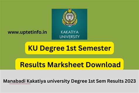 Ts Kakatiya University Ku Ug Degree Results St Sem Manabadi Link