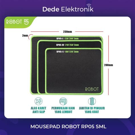 Jual Robot Rp Mousepad Anti Slip Gaming Polos Hitam Murah Rubber S M