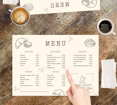 Bakery Menu Template For Canva Edit Your Own Minimal Price List