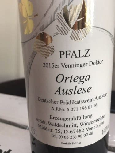 Armin Waldschmitt Venninger Doktor Ortega Auslese Vivino Australia