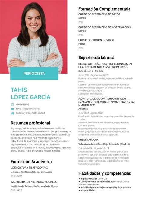 Cómo crear tu CV para un primer empleo ejemplos