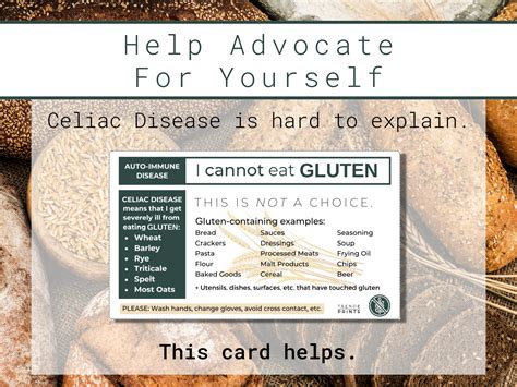 Celiac Disease Card For Restaurants And Travel Gluten Free Etsy