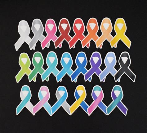 Awareness Ribbon Vinyl Sticker Cancer Disease Support Causes Etsy