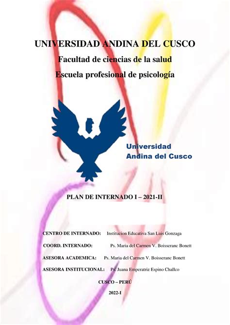 Plan De Internado San Luis Gonzaga Universidad Andina Del Cusco