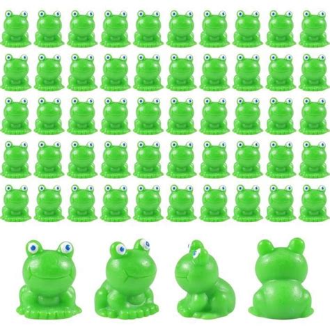 Lot De 50 Mini Grenouilles En Résine Figurines Grenouille Verte