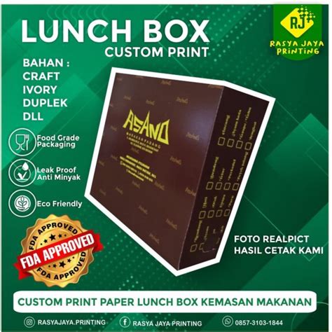 Jual Box Nasi Kotak Nasi Food Packaging Custom Kotak Nasi Custom