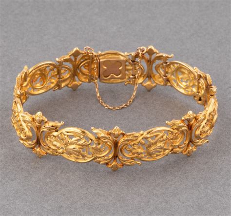 Proantic Bracelet Français Ancien 19ième En Or