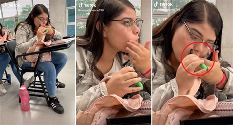 Tiktok Video Viral Joven Universitaria Se Afeita En Pleno Sal N De