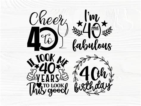 40th Birthday Svg Forty Svg Hello 40 Svg Dxf Etsy