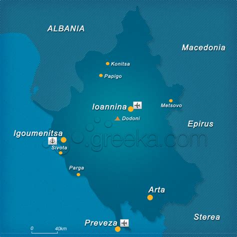 Map of Epirus, Greece | Greeka