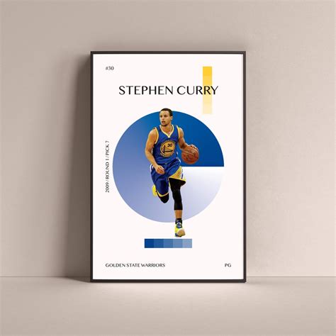 Stephen Curry Poster Golden State Warriors Art Print Minimalist