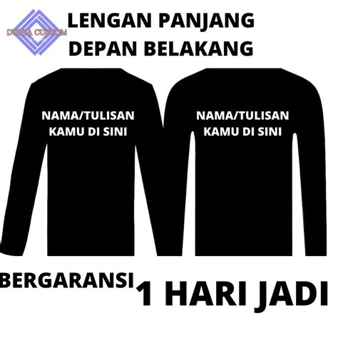 Detail Mentahan Kaos Polos Hitam Lengan Panjang Depan Belakang Koleksi