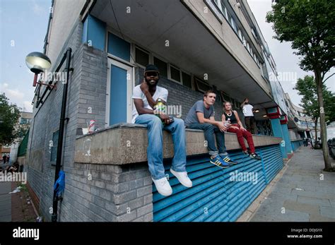 Council Housing Estate In West London With Young People Stock Photo Alamy