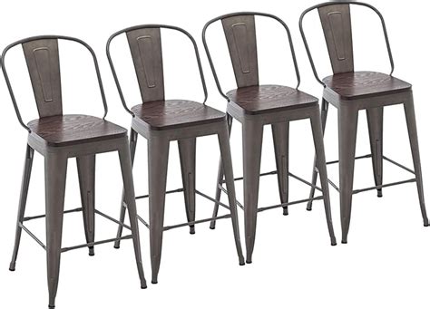 Amazon Yongchuang Seat Height Metal Bar Chairs Set Of High