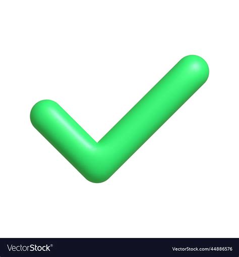 Green Confirm Check Mark Icon D Realistic Design Vector Image