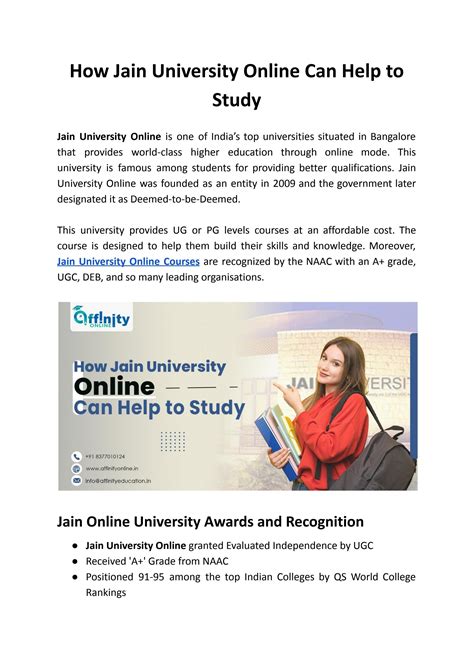Study In Jain Online University by affinityonline123 - Issuu