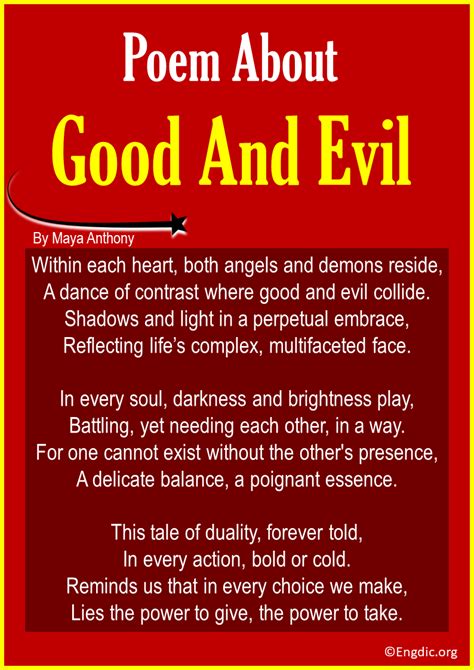 10 Best Short Poems About Good And Evil Engdic