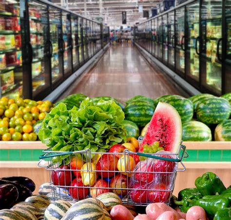 Premium Photo Supermarket Basket With Fruits Vegetables