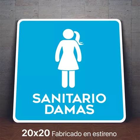 Señalamiento Sanitarios Damas Baños Letrero 20x20 Cuotas sin interés