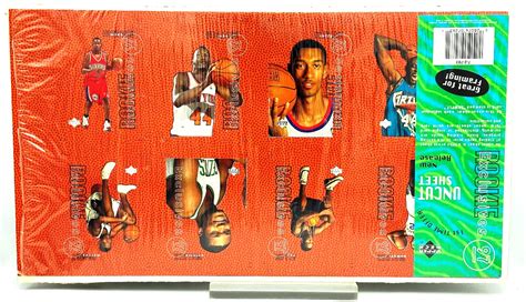 1997 UD Rookie Exclusives NBA 8 Cards Uncut Sheet 1 Reverse Side