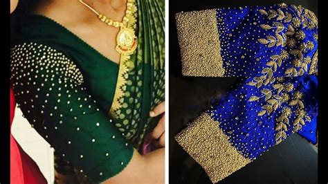 Latest Bead Work Blouse Designs For Party Wear Saree Beadwork In