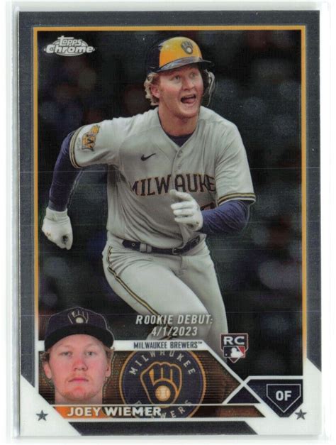 Joey Wiemer Rc Topps Chrome Update Rookie Debut Milwaukee Brewers