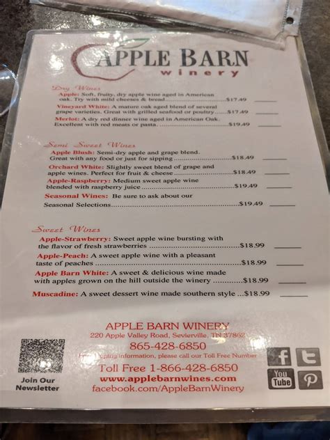 Menu At Applewood Farmhouse Restaurant Sevierville