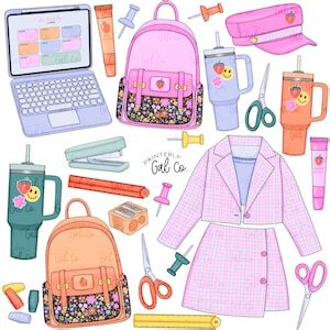 School Days Clip Art First Day of School Clipart PNG Images Digital ...