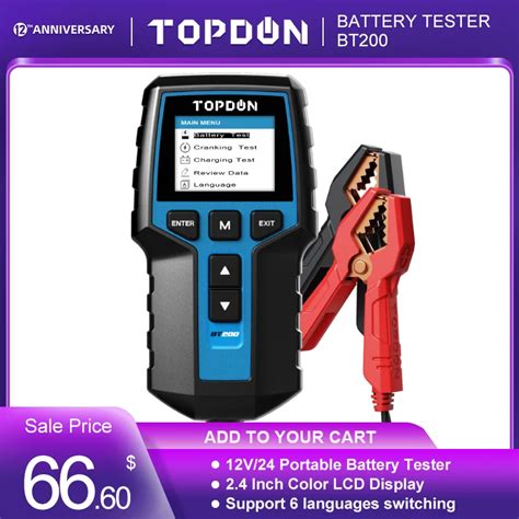 TOPDON probador Digital de batería de coche BT200 Analizador de