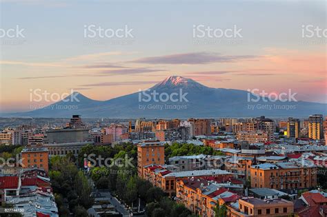 Yerevan Capital Of Armenia And The Mount Ararat Stock Photo Download