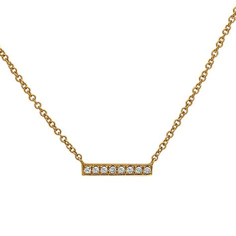 K Yellow Gold Diamond Bar Necklace Josephs Jewelers