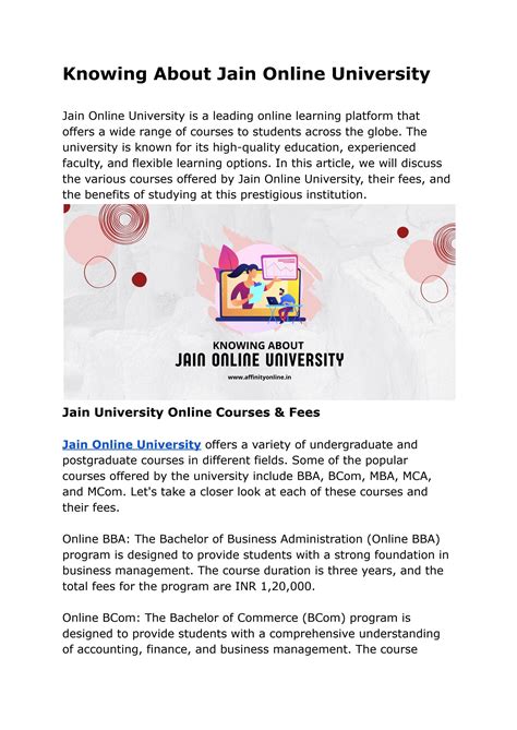 Knowing About Jain Online University by Study Online - Issuu
