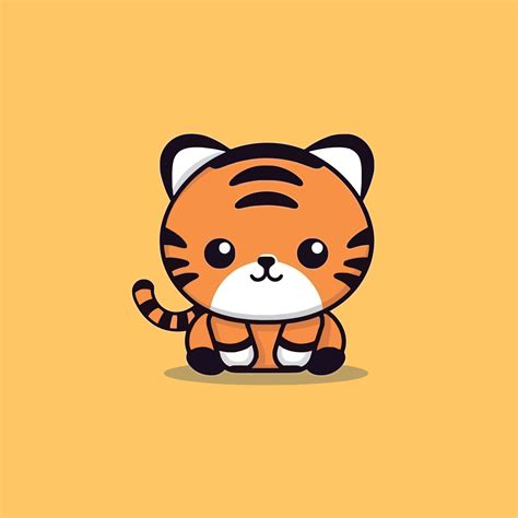 Cute kawaii tiger chibi mascot vector cartoon style 23170655 Vector Art ...