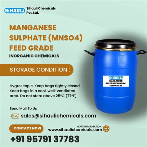 Manganese Sulphate Mnso Feed Grade Manufacturer Exporter From