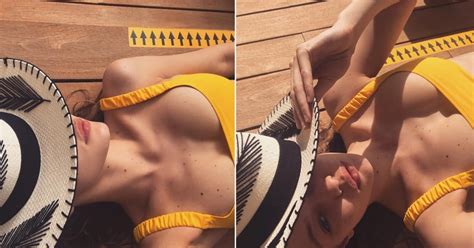 Gigi Hadid S Yellow Fisch Bikini In Mexico March 2019 POPSUGAR Fashion UK