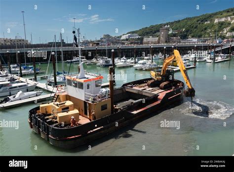 Jenkins Marine Dredging In The Marina Dover Kent England Stock Photo