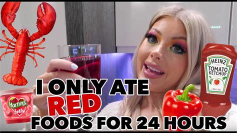 I Only Ate Red Food For Hours Hour Food Challenge Amy Coombes