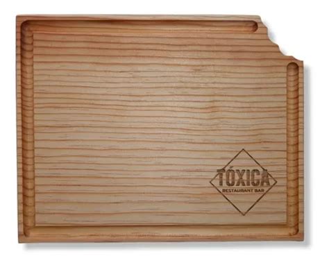 Plato Tabla Madera Carnes Con Logo 30x24 6pzas Envío gratis