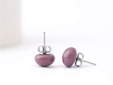 Violet Purple Glass Earring Studs Etsy Finds