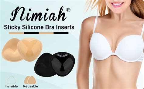 Nimiah Silicone Bra Inserts Breast Pads Pairs Waterproof Push Up